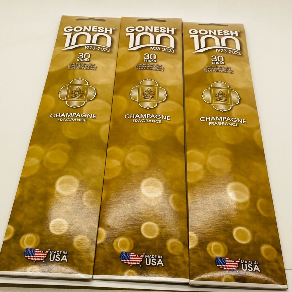 NWT Gonesh Champagne Fragrance Incense Sticks 3 packages of 30 each=90 total